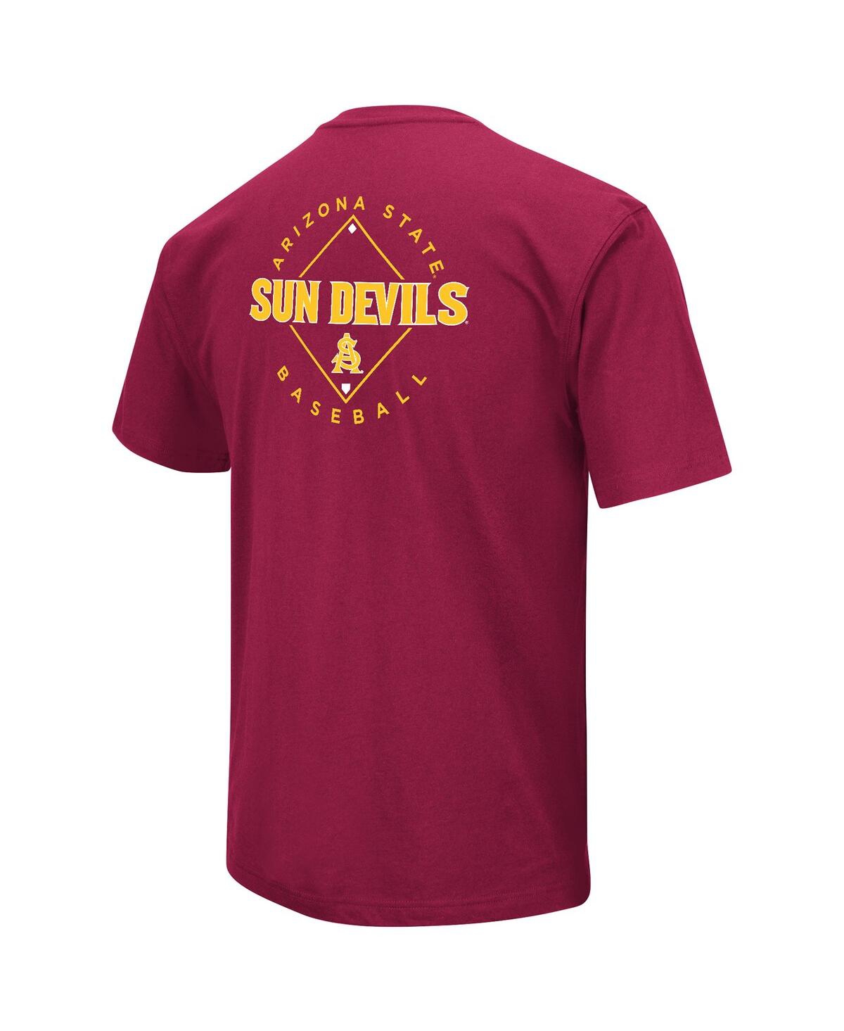 Shop Colosseum Men's  Maroon Arizona State Sun Devils Baseball On-deck 2-hit T-shirt