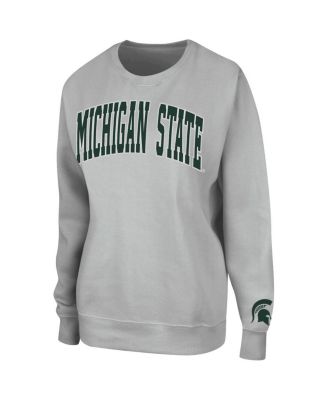Women's Gray Michigan State Spartans Campanile Pullover Sweatshirt