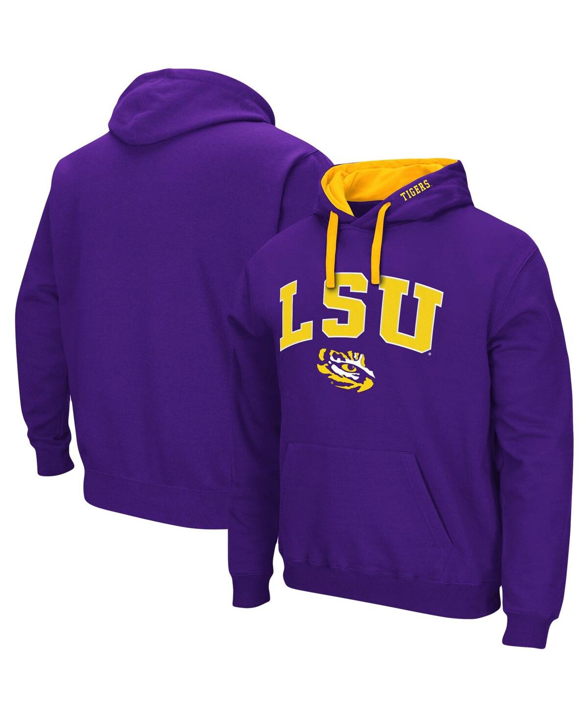 Colosseum Men's  Purple Lsu Tigers Big And Tall Arch & Logo 2.0 Pullover Hoodie In Purple