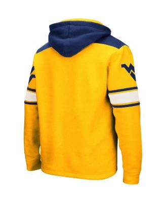 Men's Gold West Virginia Mountaineers 2.0 Lace-Up Logo Pullover Hoodie