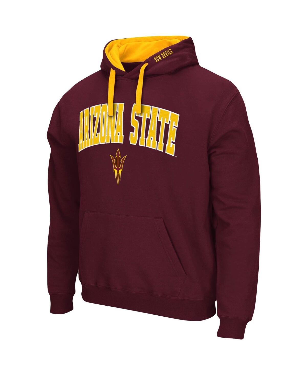 Colosseum Men's  Maroon Arizona State Sun Devils Big And Tall Arch & Logo 2.0 Pullover Hoodie In Maroon