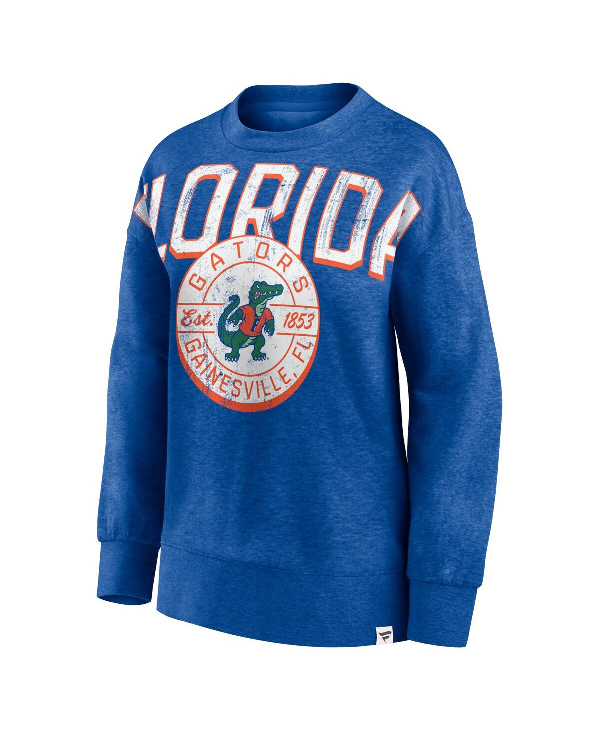 Fanatics Branded Heathered Royal Florida Gators Jump Distribution Pullover Sweatshirt In Heathered Royal