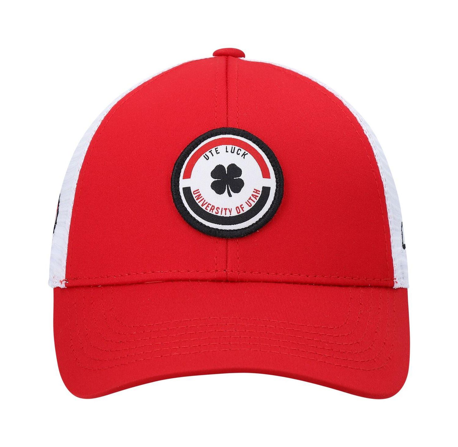 Men's Red, White Utah Utes Motto Trucker Snapback Hat