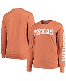 Women's Texas Orange Texas Longhorns Plus Size Two-Hit Canyon Long Sleeve T-shirt