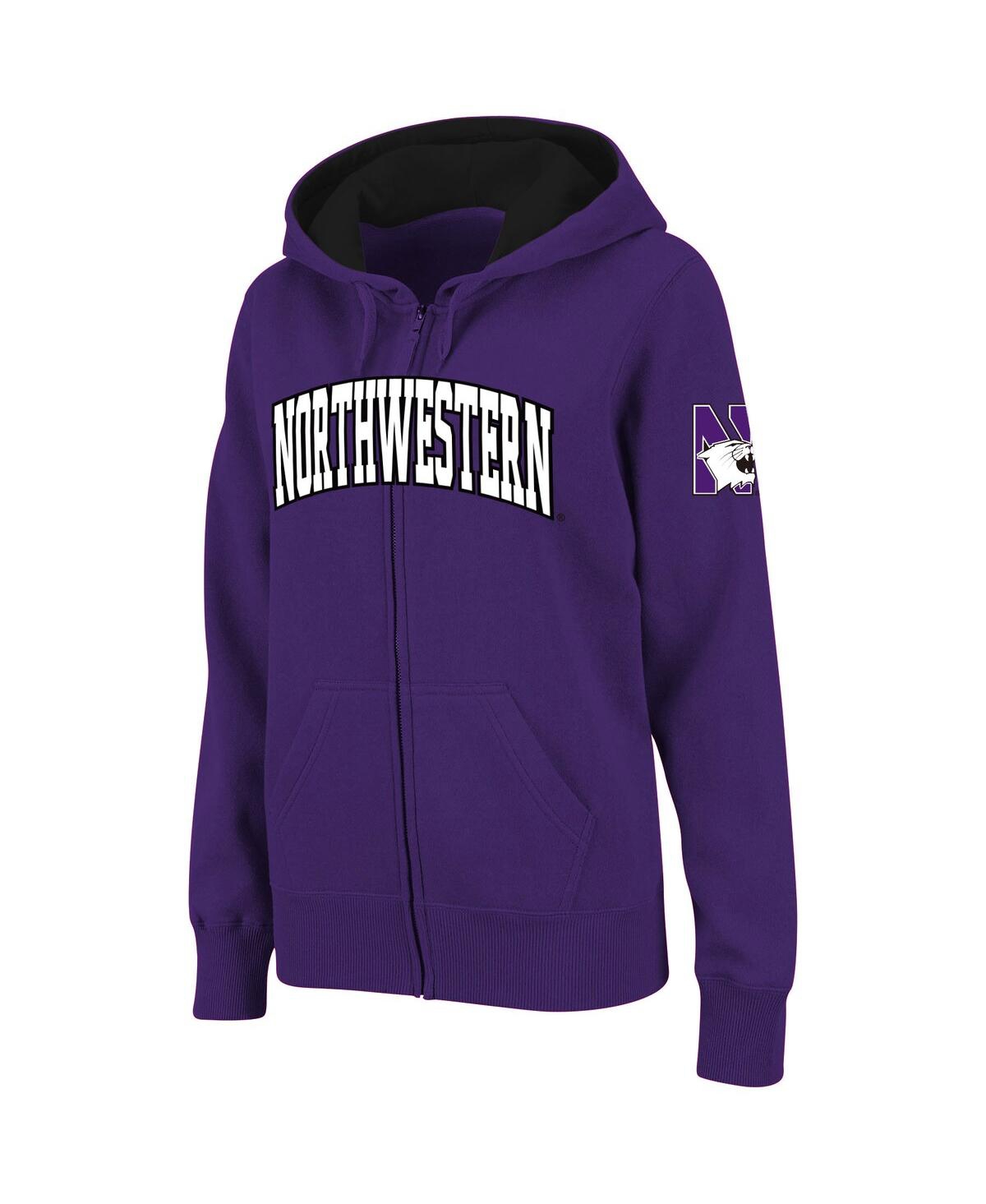 Shop Colosseum Women's  Purple Northwestern Wildcats Arched Name Full-zip Hoodie