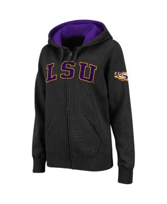Women's Black LSU Tigers Arched Name Full-Zip Hoodie