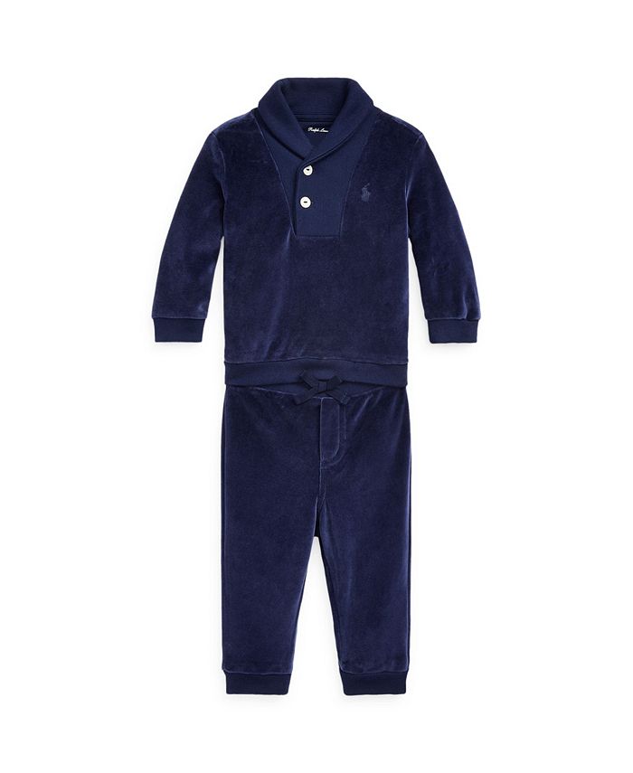 Polo Ralph Lauren Baby Boys Velour Pullover and Pants 2 Piece Set
