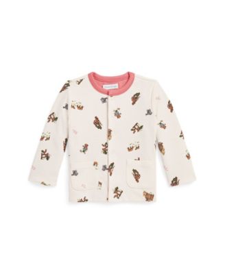 폴로 랄프로렌 Polo Ralph Lauren Baby Girls Polo Bear Reversible Jacket,Desert Rose, Cream Multi