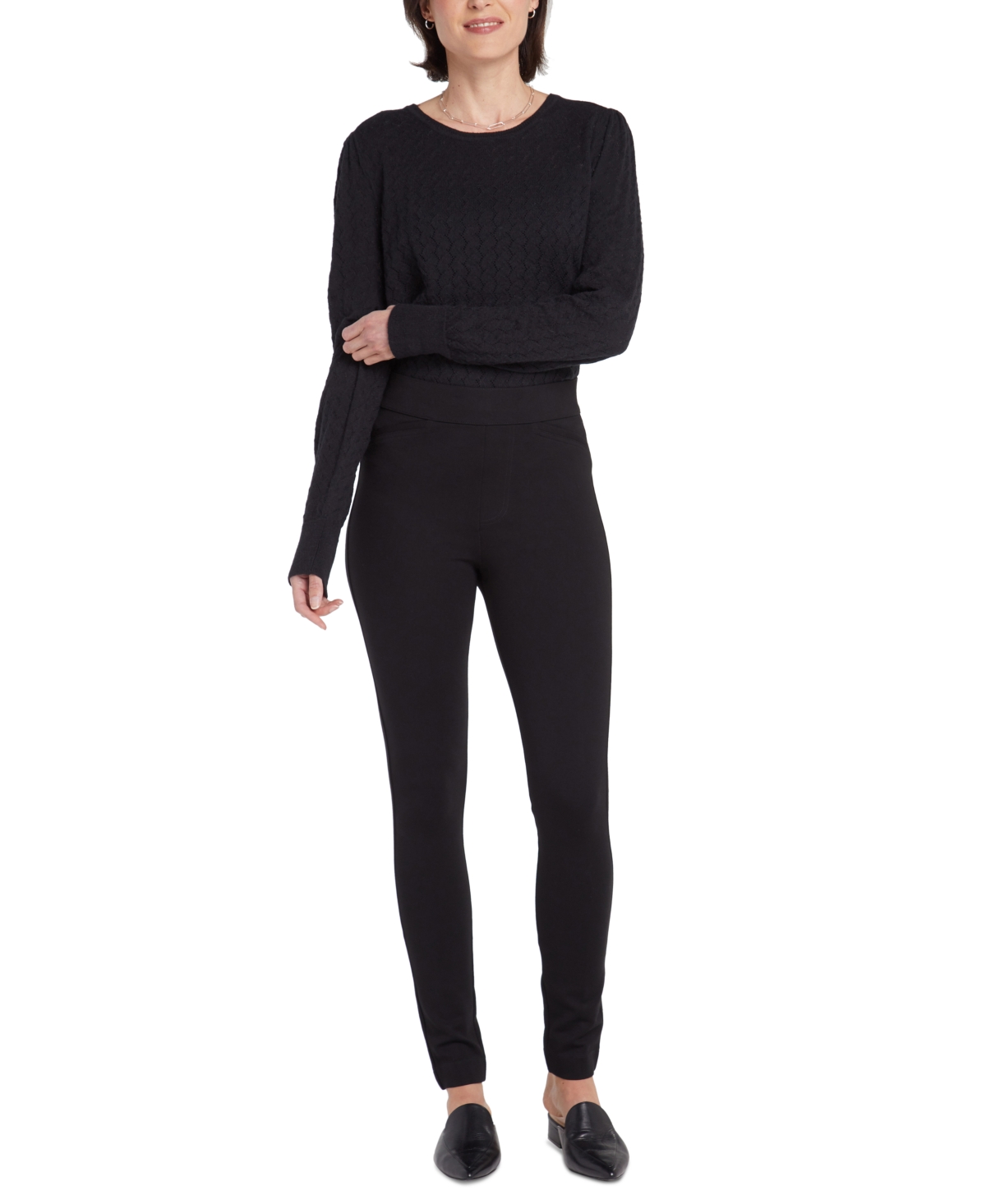 Nydj Sculpt Her Ponte Leggings In Black