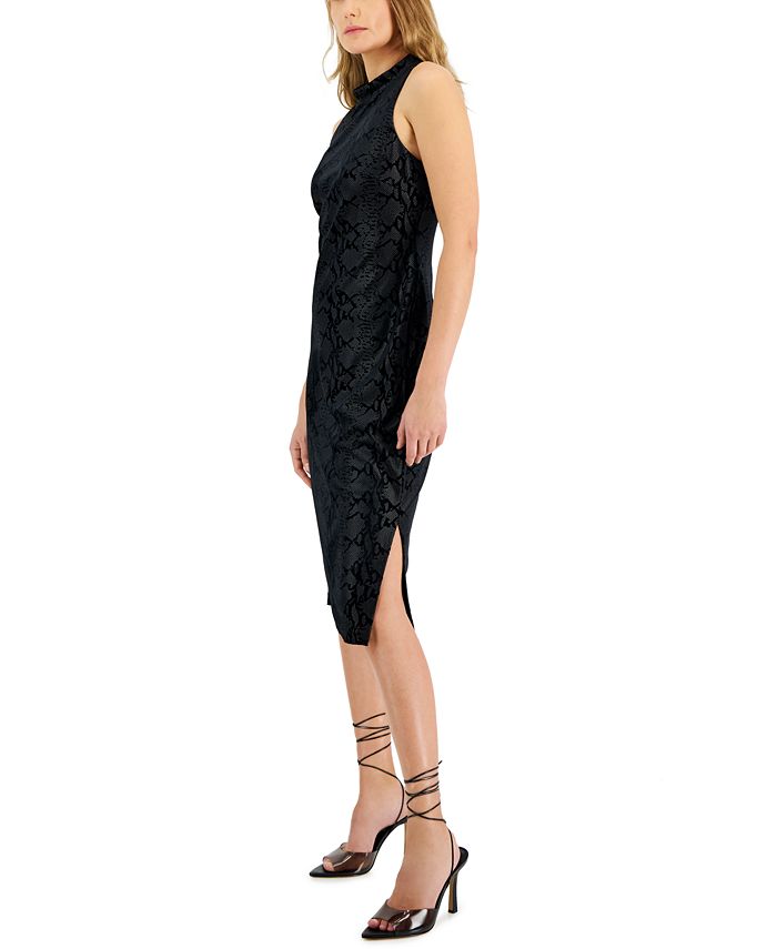 Inc International Concepts Women S Snake Embossed Sheath Midi Dress Gray Size 12 main image 0
