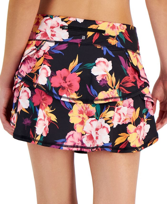 ID Ideology Women's Serena Floral-Print Tiered Skort, Created for Macy ...