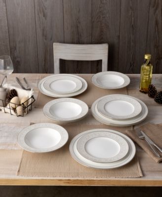 Montvale Platinum 12-Piece Dinnerware Set, Service For 4