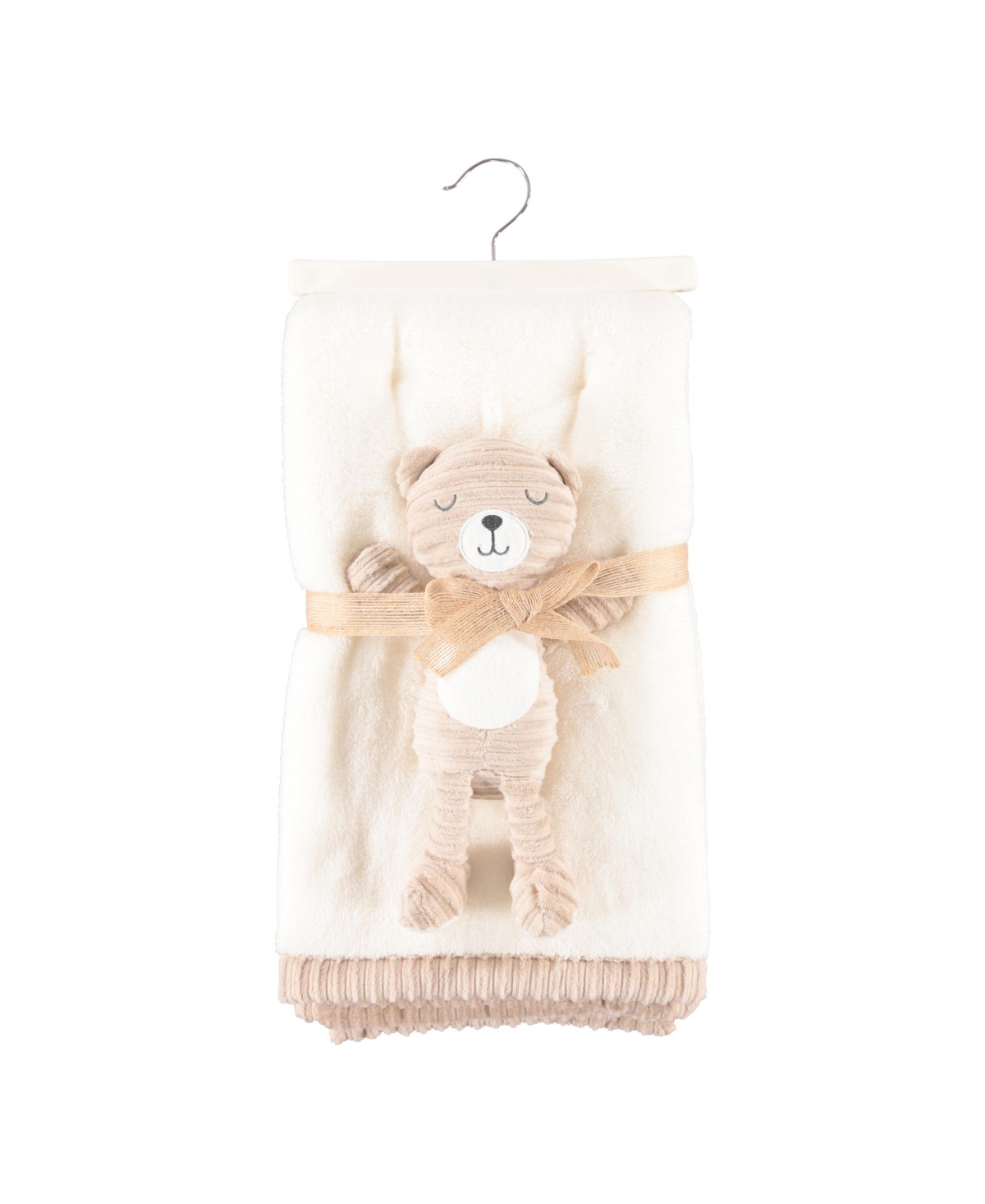 Chickpea Baby Blanket With Ribbed Doll, 2-piece Set In Egret