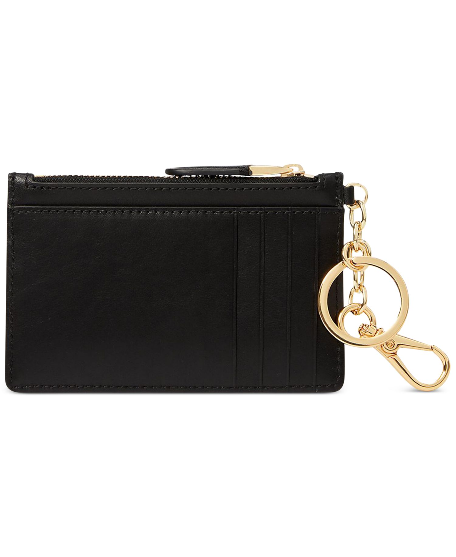 Full-Grain Leather Key-Ring Small Zip Card Case