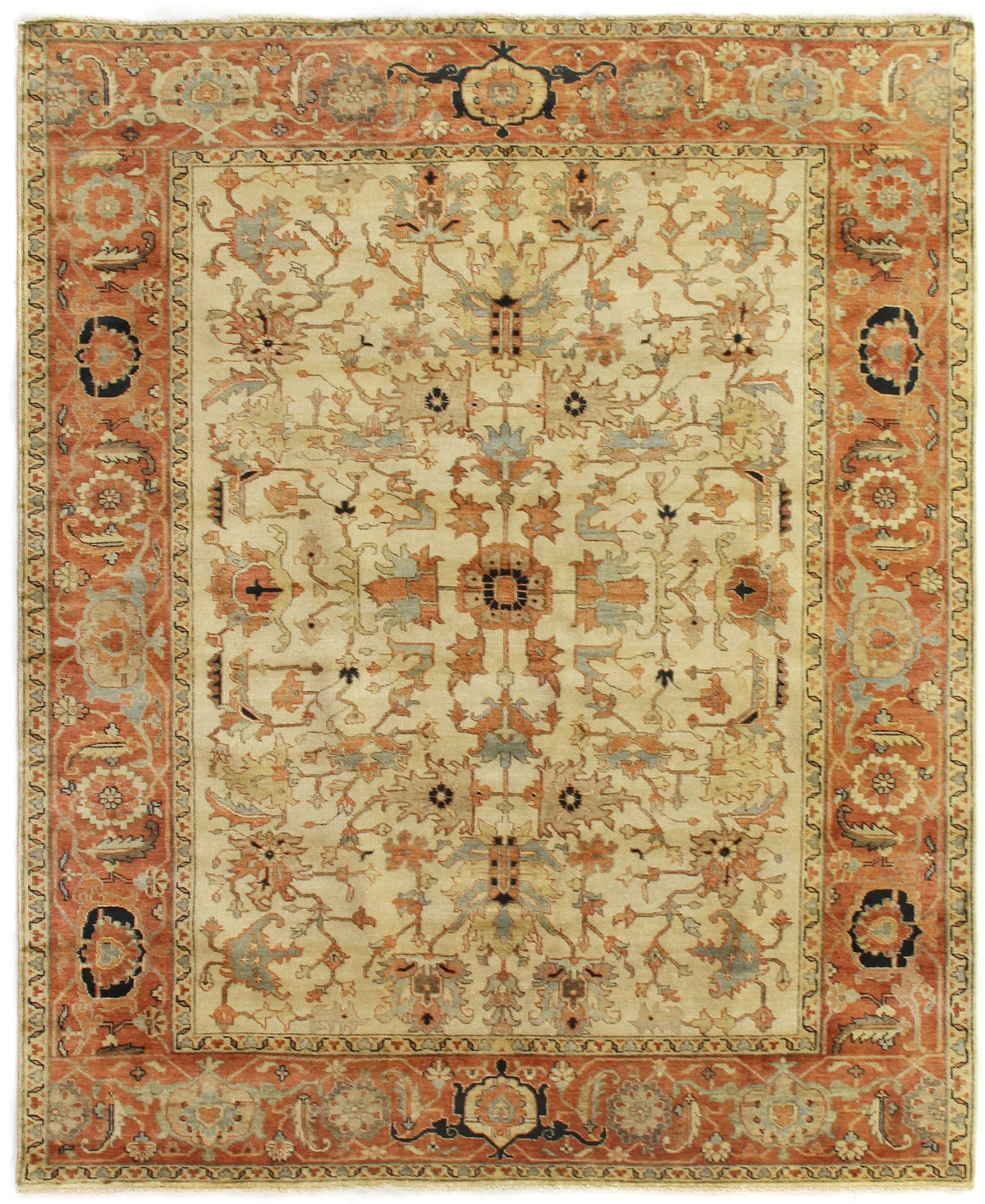Exquisite Rugs Antique Weave Serapi ER9160 6' x 9' Area Rug - Ivory, Red