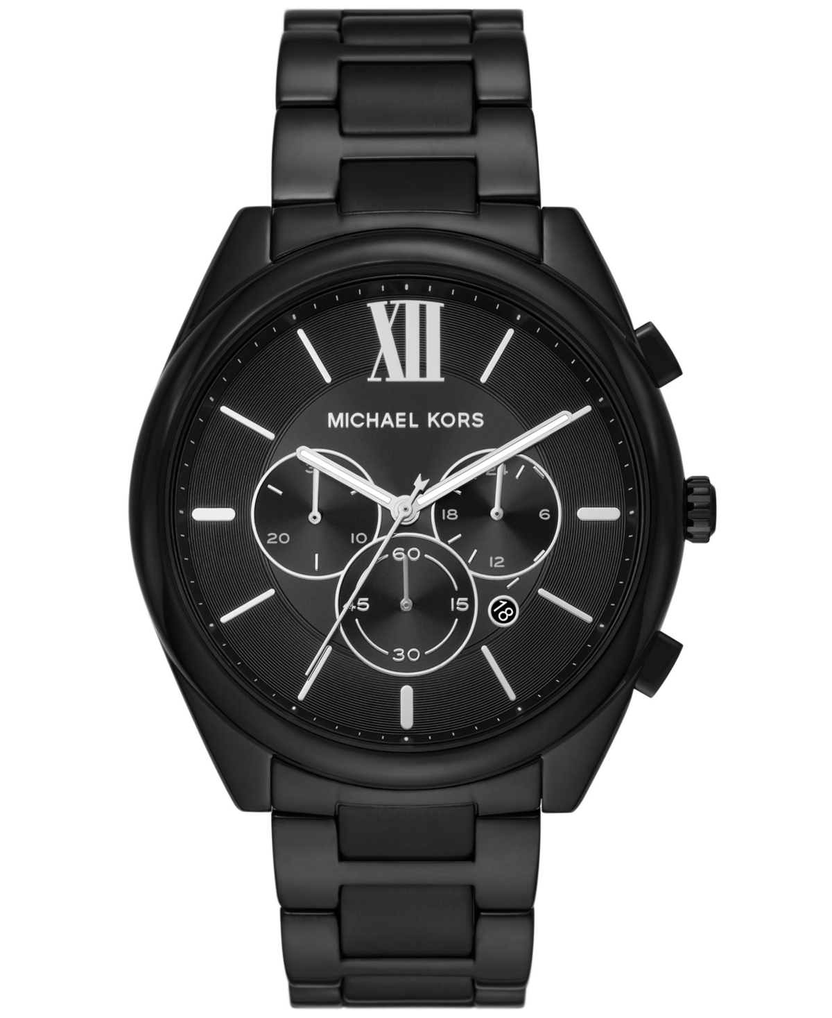 Michael Kors Men's Langford Chronograph Black Stainless Steel Bracelet Strap Watch 45mm