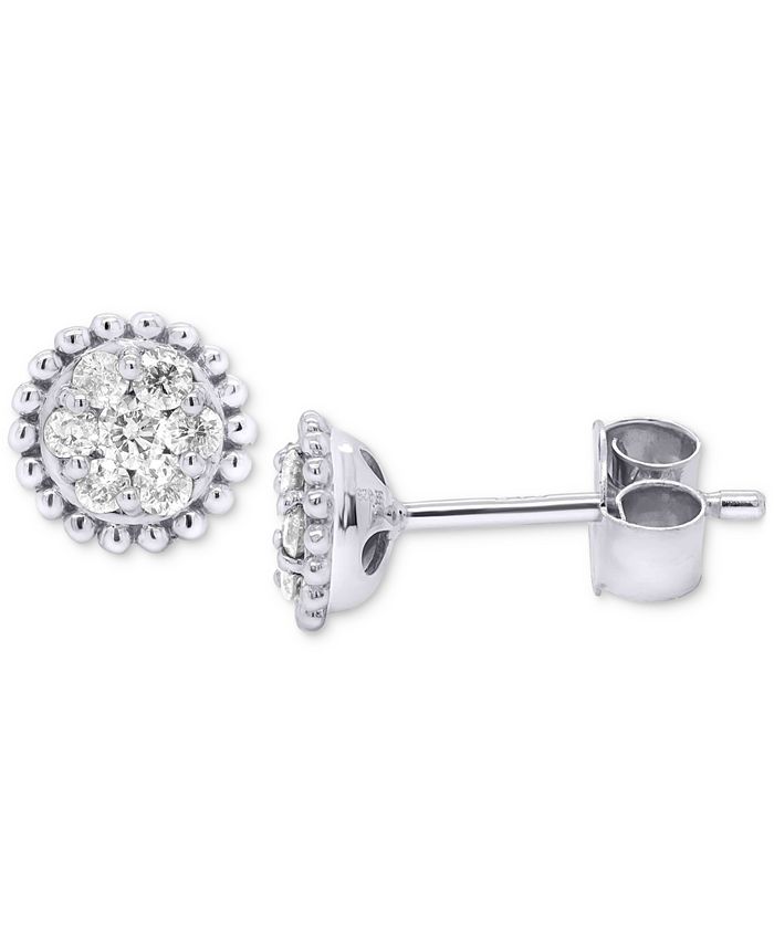 Forever Grown Diamonds LabCreated Diamond Cluster Bead Frame Stud