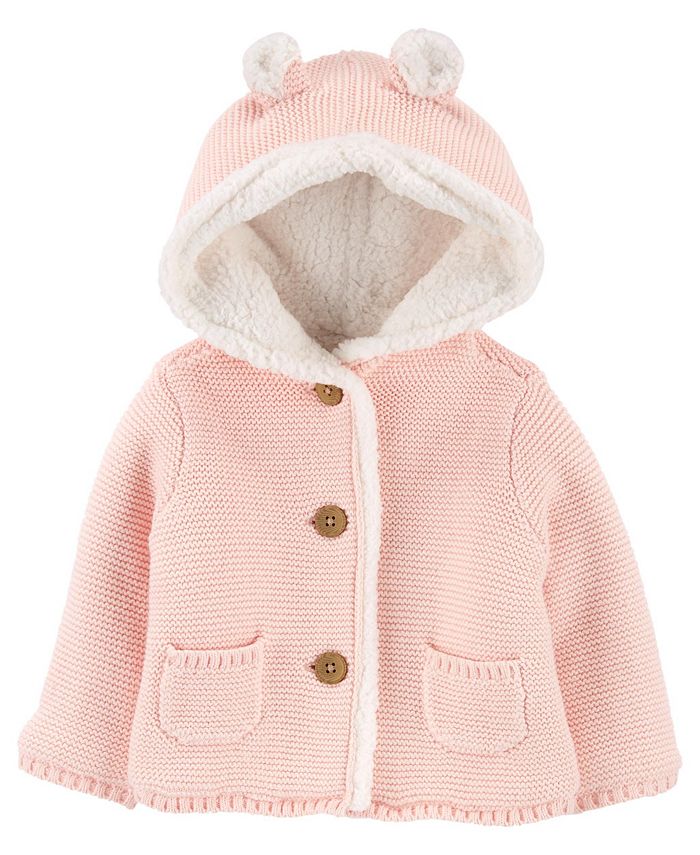 Carter s Baby Girls Sherpa Lined Cardigan Macy s