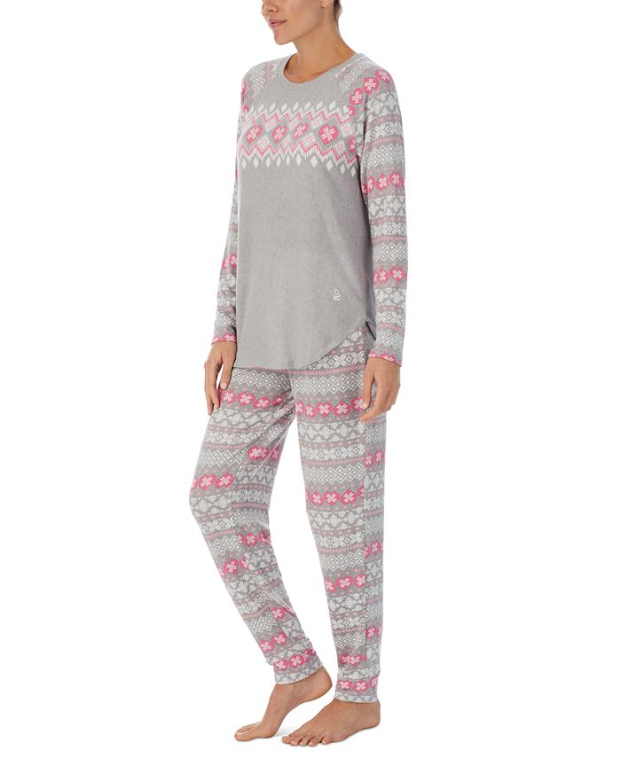 Cuddl Duds Women's Brushed SweaterKnit LongSleeve Pajama Set