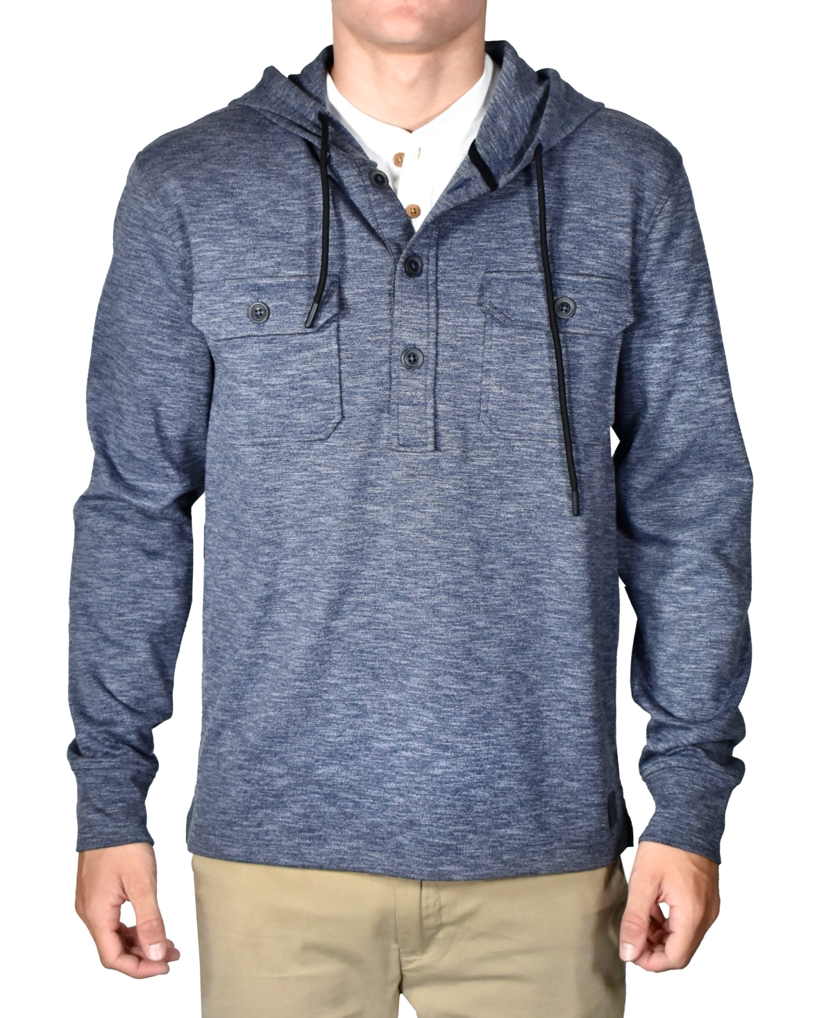 Vintage 1946 Men's Slub Knit Solid Drawstring Hoodie