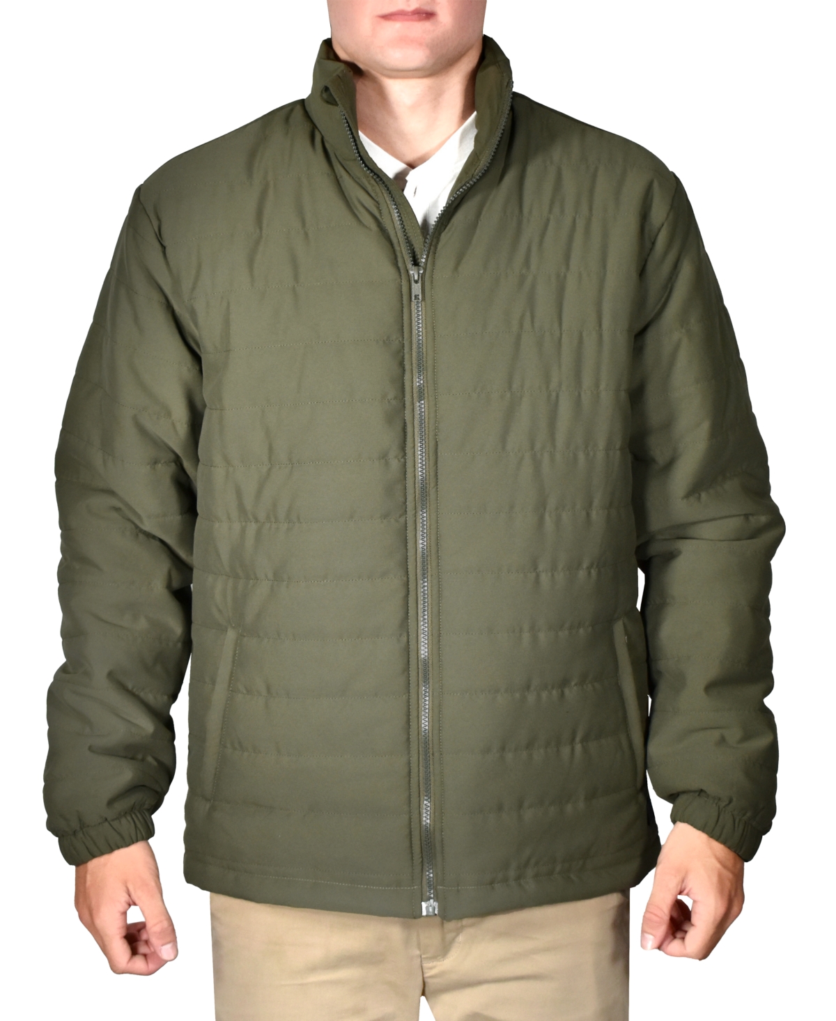 Vintage 1946 Men's Quilted Full-Zip Stand-Collar Puffy Jacket