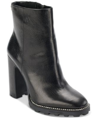Peppy Embellished Lug-Sole Zip Booties 
