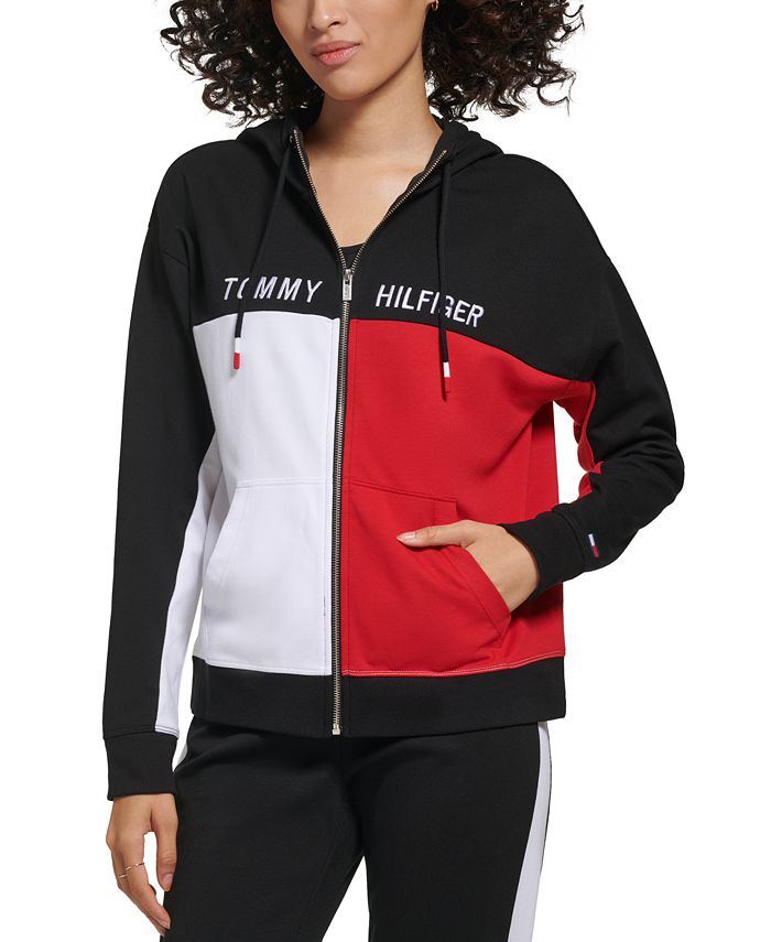 Tommy Hilfiger Women's Long Sleeve Front Pocket Logo Sweatshirt - Macy's