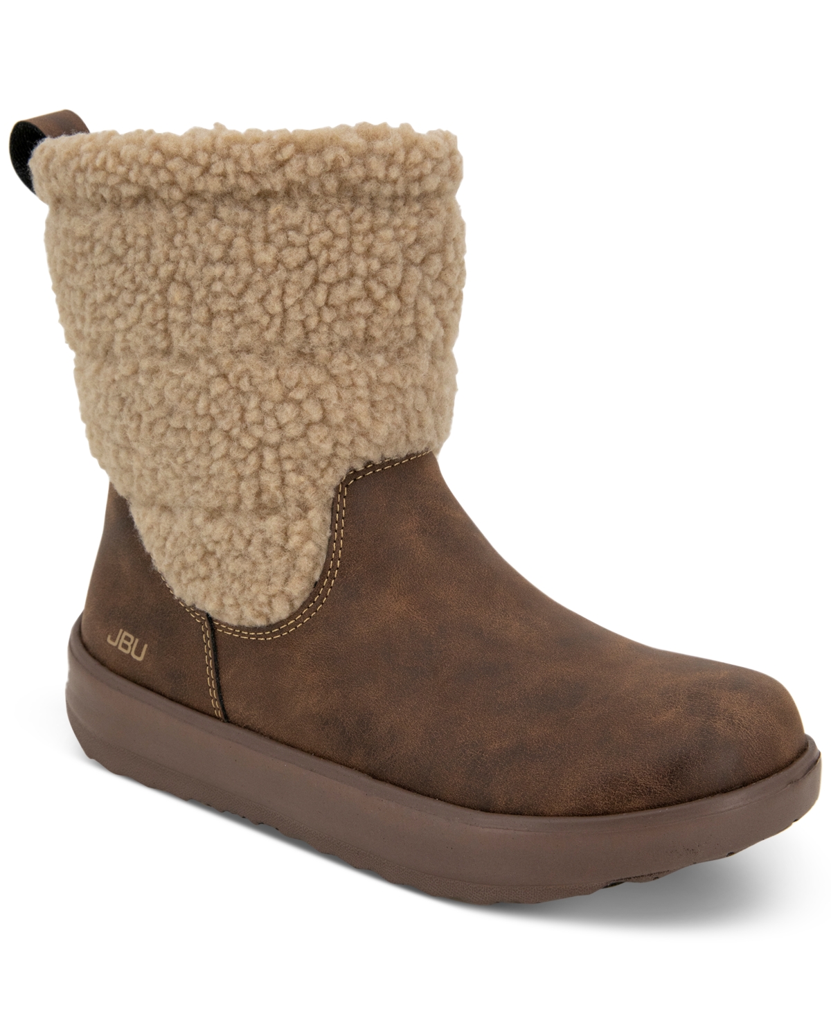 Jbu Women's Cloudie Waterproof Pull-on Cold-weather Boots In Brown