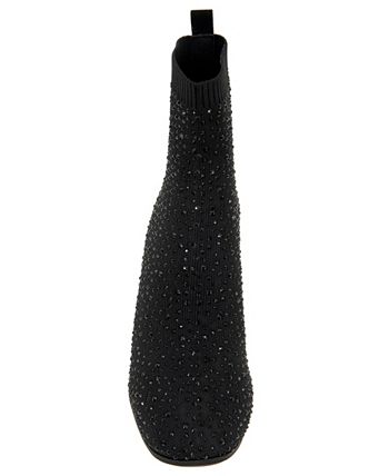 Kenneth Cole Reaction Stivaletti Alla Moda Donna Rida Stretch Jewel, In Maglia Elasticizzata, Tacco 5,7 Cm, Neri - 5