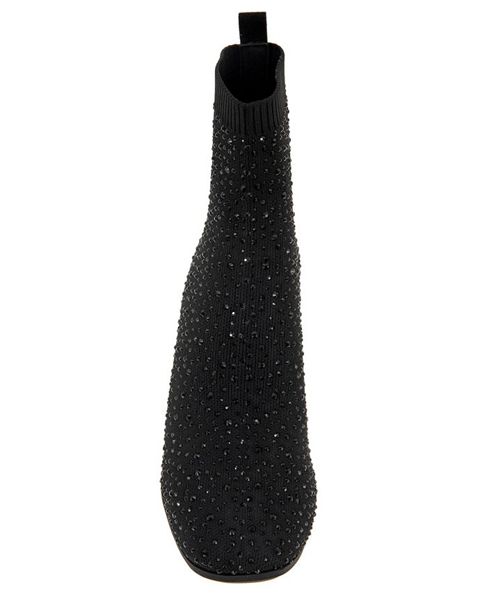 Kenneth Cole Reaction Stivaletti Alla Moda Donna Rida Stretch Jewel, In Maglia Elasticizzata, Tacco 5,7 Cm, Neri - 2