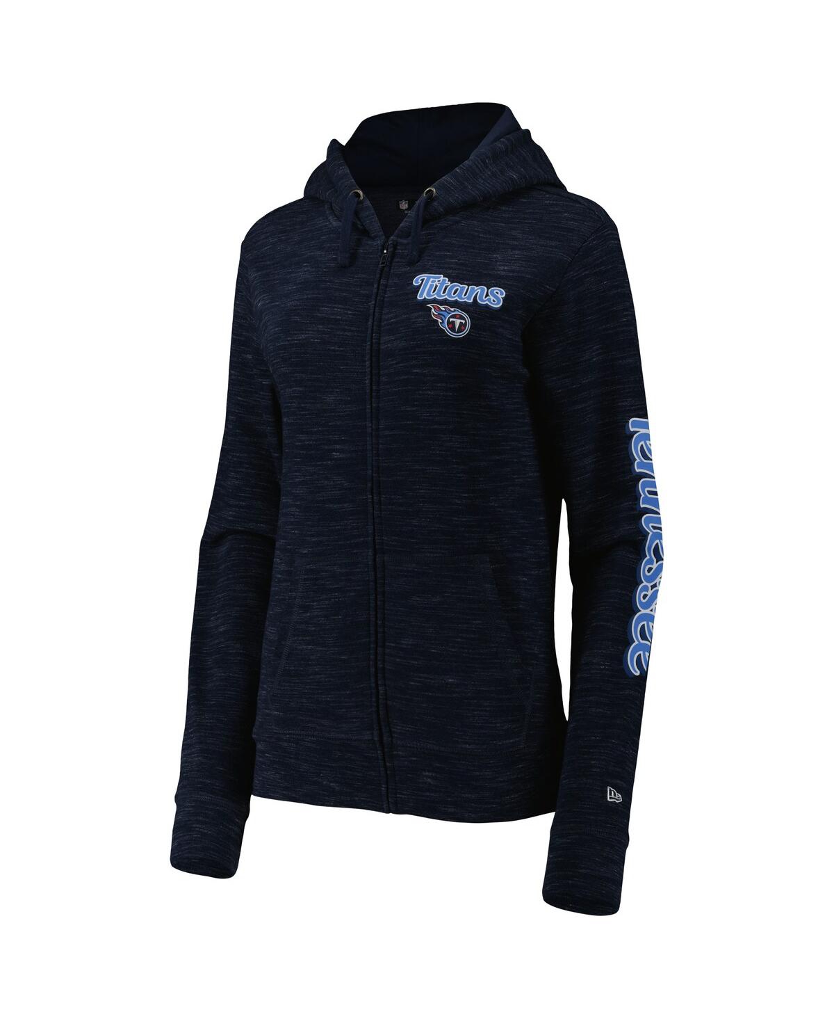 NEW ERA WOMEN'S NEW ERA NAVY TENNESSEE TITANS REVERSE FULL-ZIP HOODIE 