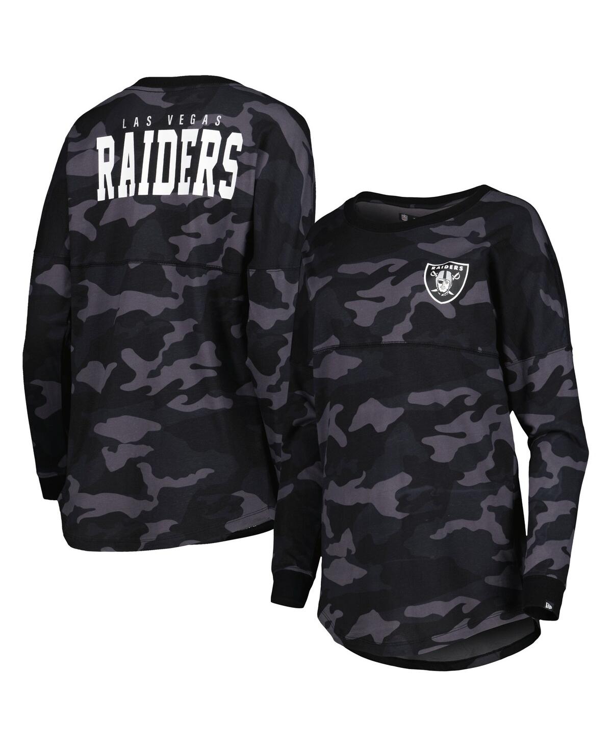 NEW ERA WOMEN'S NEW ERA BLACK LAS VEGAS RAIDERS CAMO LONG SLEEVE T-SHIRT 