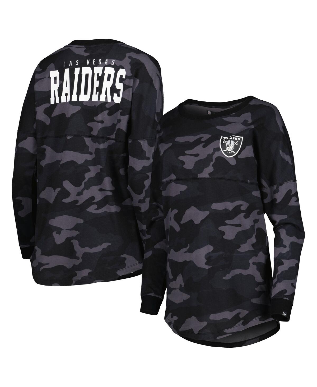 Shop New Era Women's  Black Las Vegas Raiders Camo Long Sleeve T-shirt