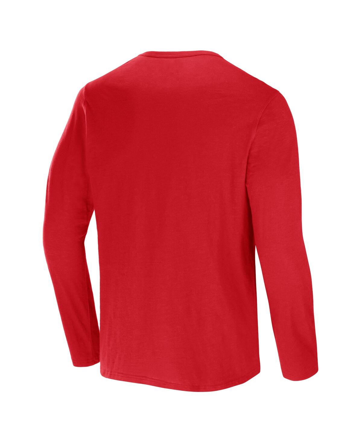 Fanatics Men's Nfl X Darius Rucker Collection By  Red Tampa Bay Buccaneers Slub Jersey Henley Long Sl In Red
