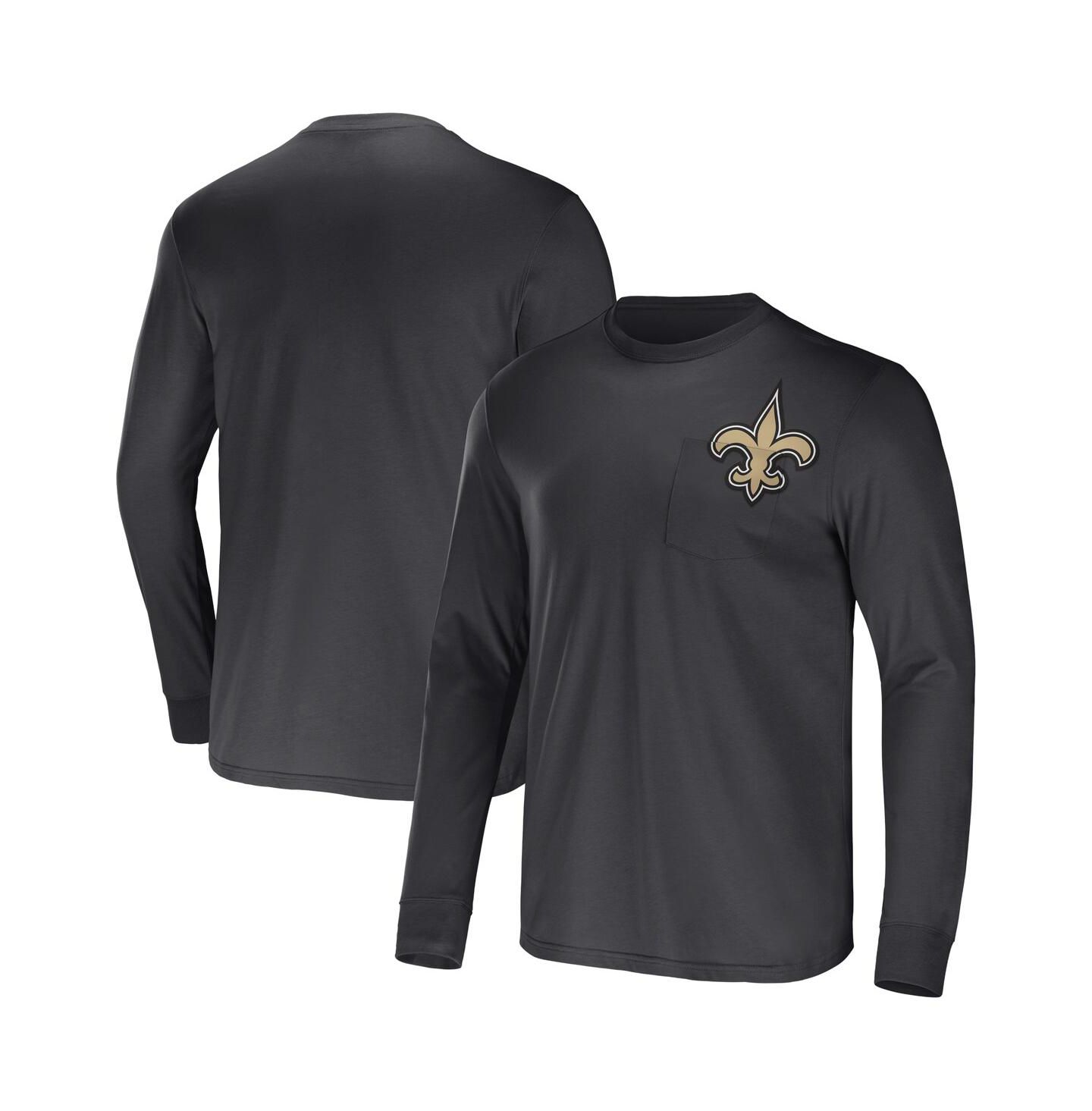 Мужская футболка Fanatics NFL x Darius Rucker Collection by Charcoal New Orleans Saints Team Long Sleeve — фото 2
