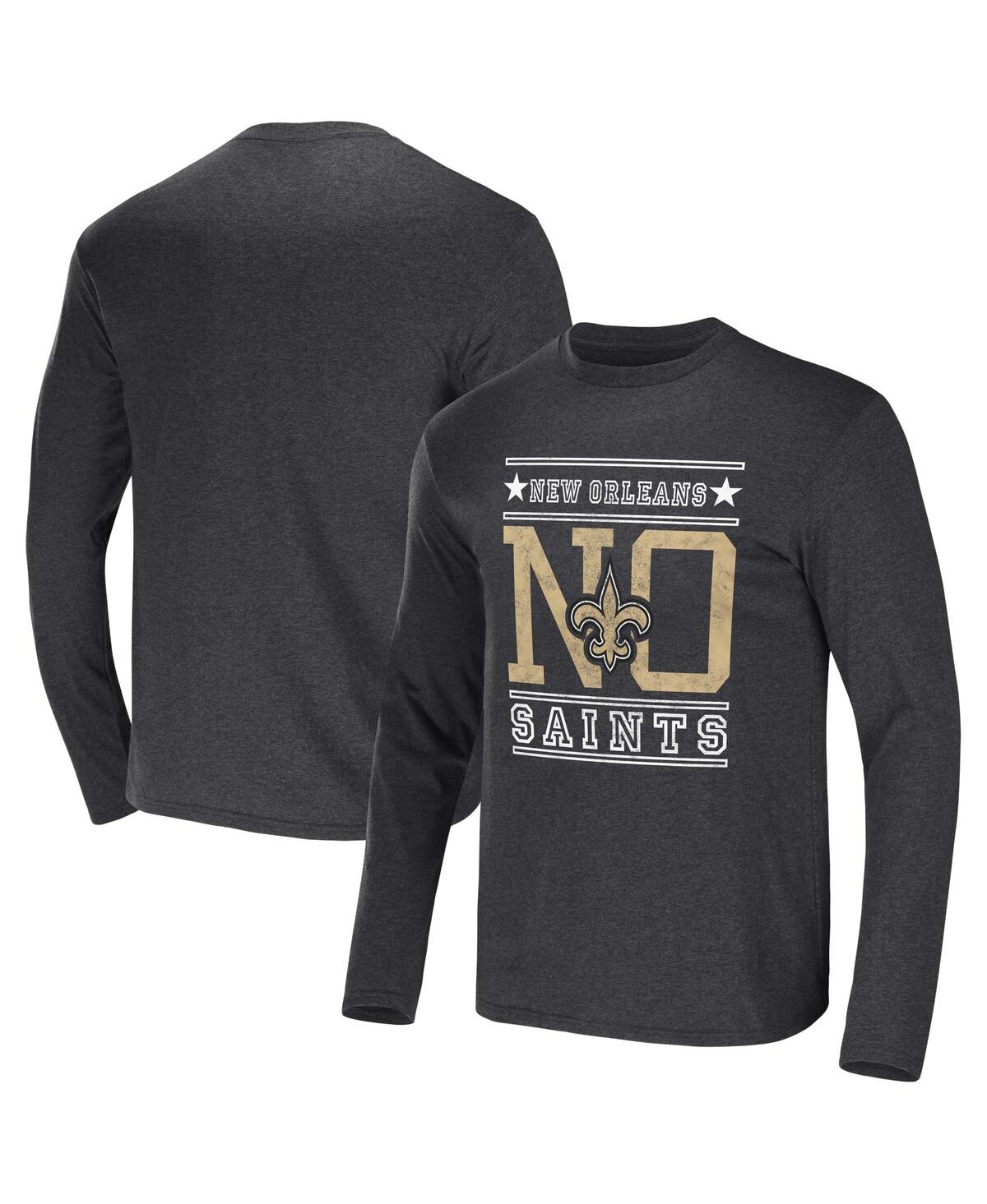 Fanatics Men's Nfl X Darius Rucker Collection By  Heathered Charcoal New Orleans Saints Long Sleeve T In Heathered Charcoal