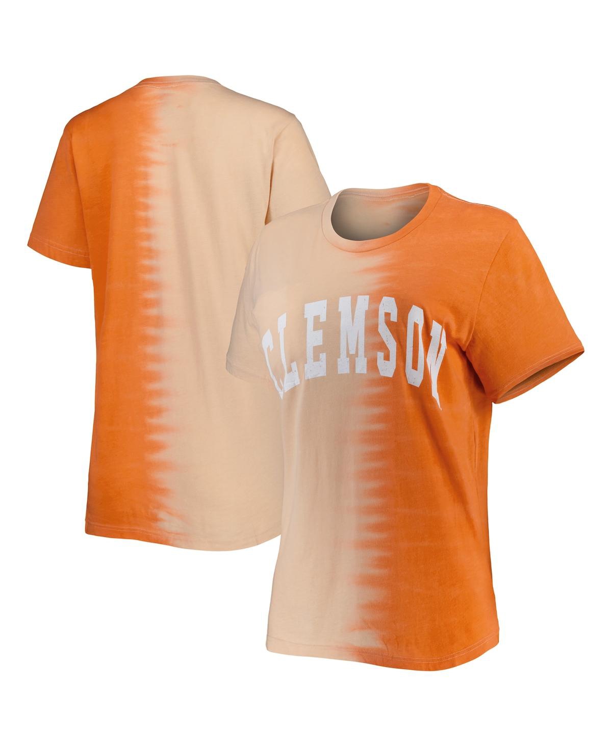 Shop Gameday Couture Women's  Orange Clemson Tigers Find Your Groove Split-dye T-shirt