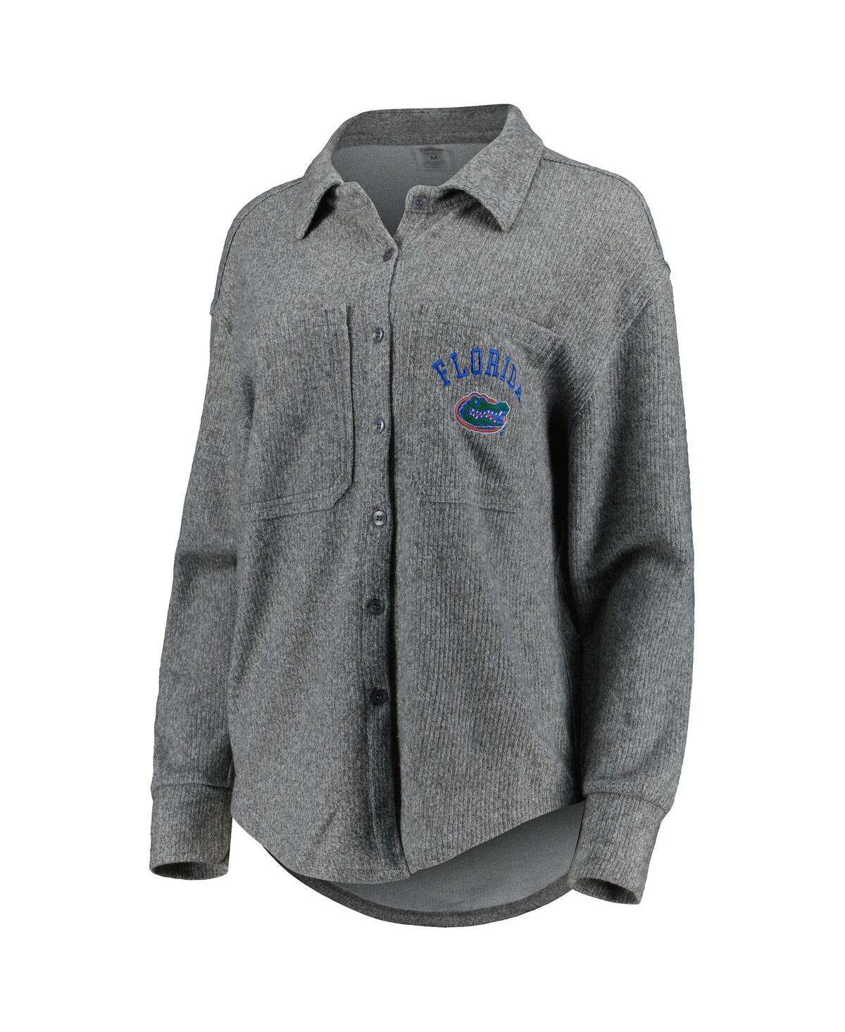 Shop Gameday Couture Women's  Gray Florida Gators Switch It Up Tri-blend Button-down Shacket