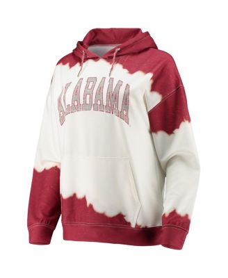 Women's White, Crimson Alabama Crimson Tide For the Fun Double Dip-Dyed Pullover Hoodie