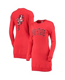 Women's Scarlet Ohio State Buckeyes 2-Hit Sweatshirt Dress