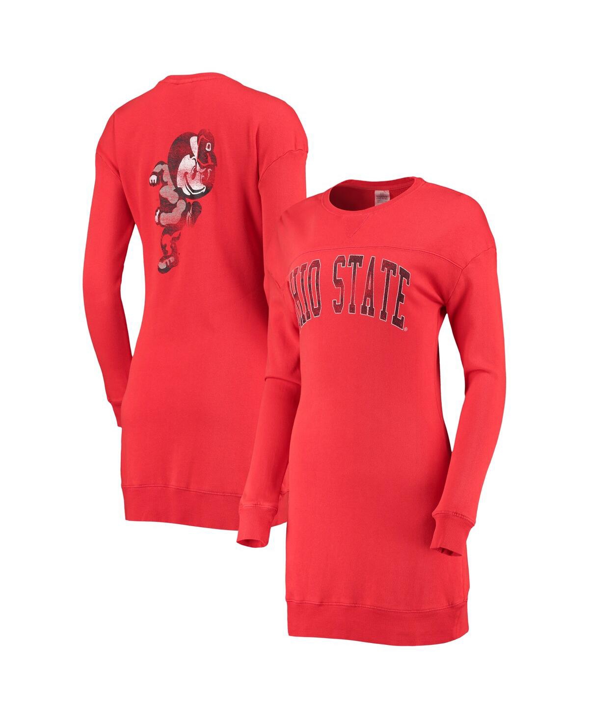 GAMEDAY COUTURE WOMEN'S GAMEDAY COUTURE SCARLET OHIO STATE BUCKEYES 2-HIT SWEATSHIRT DRESS