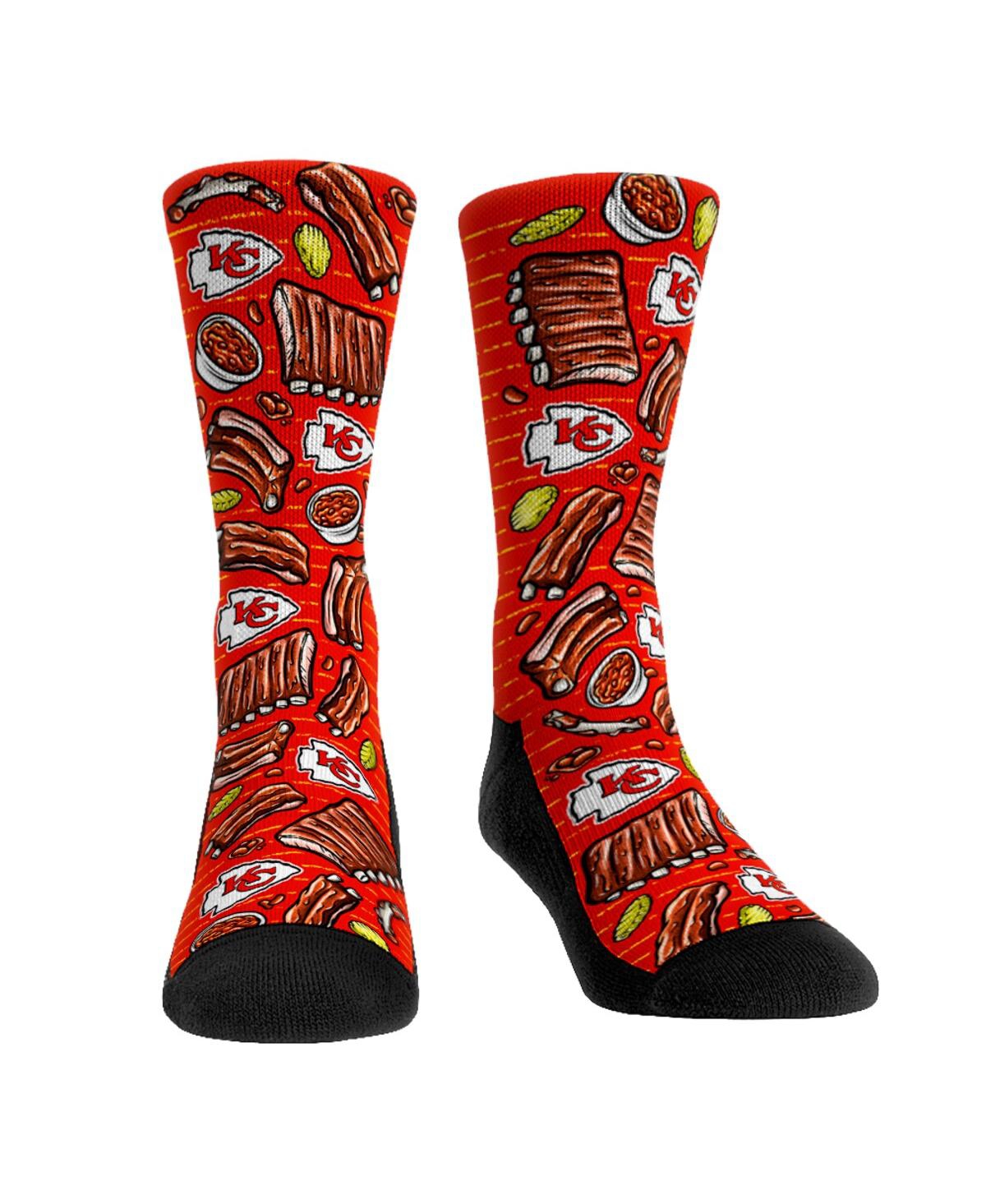 Rock 'em Men's Rock Em Socks Kansas City Chiefs Localized Food Crew Socks In Red