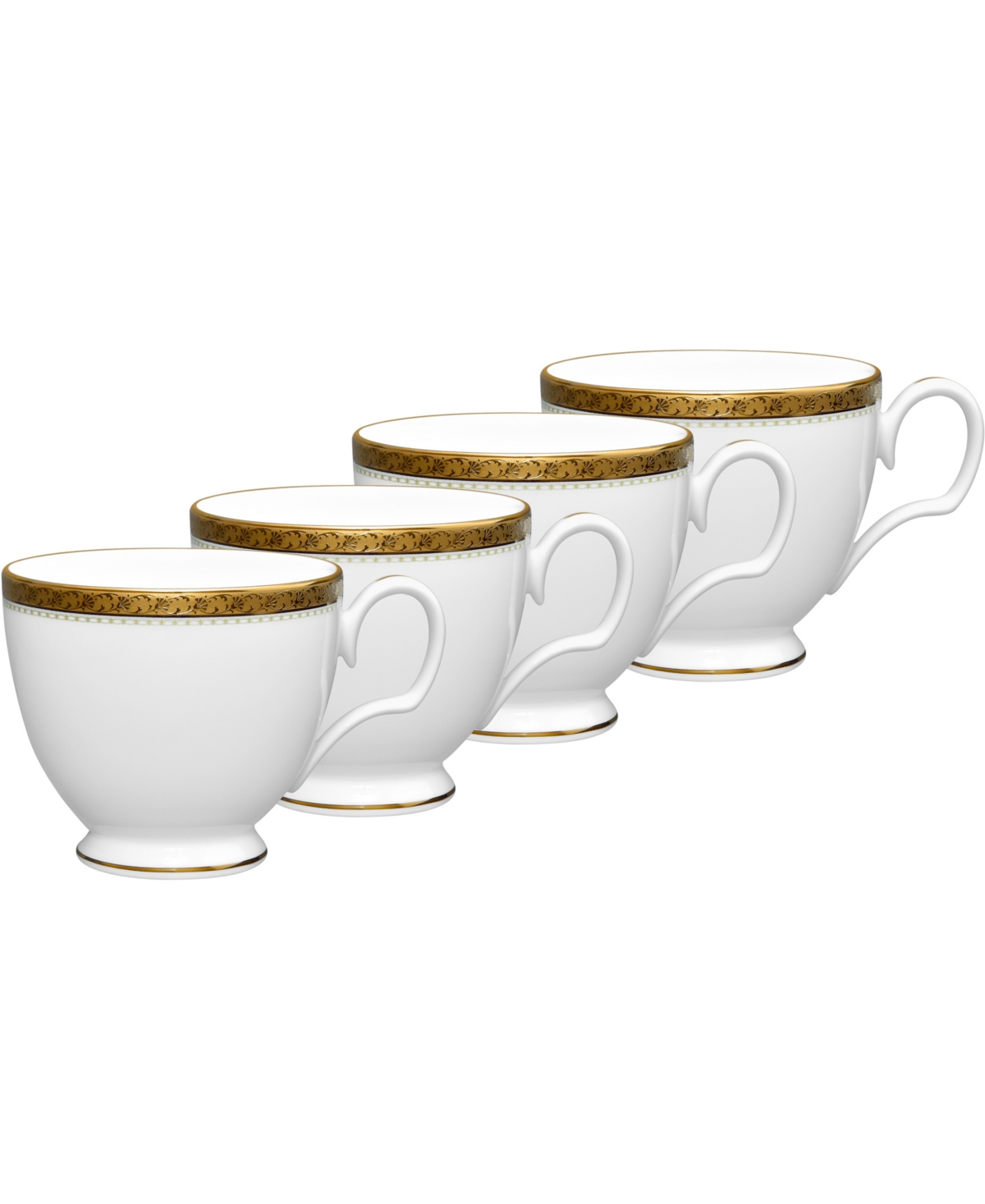 Noritake Charlotta Platinum 4 Piece Cups Set, Service For 4 In Gold
