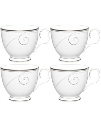 Noritake Platinum Wave Set Of 4 Cups, Service For 4 - Macy's