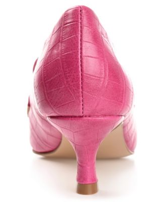 Journee Womens Celina Medium and Wide Width Kitten Heel Loafer Square Toe Pumps