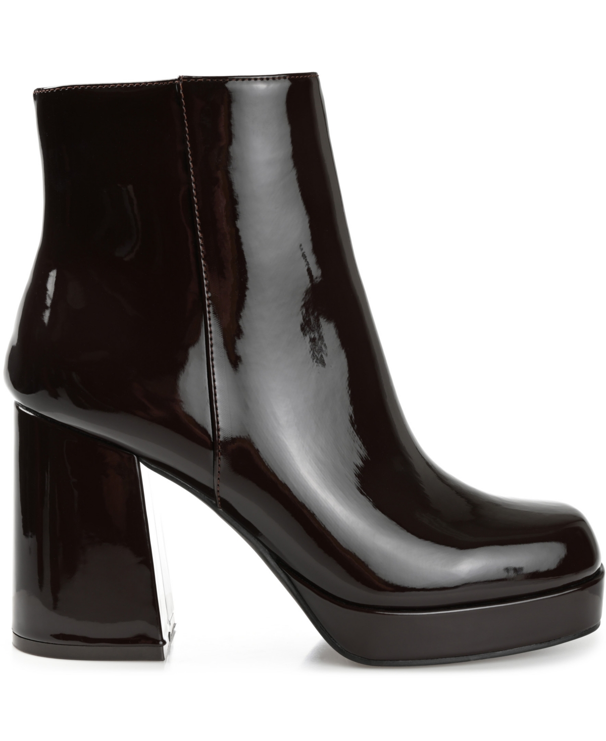 Journee Collection Women's Mollie Platform Block Heel Booties In Brown