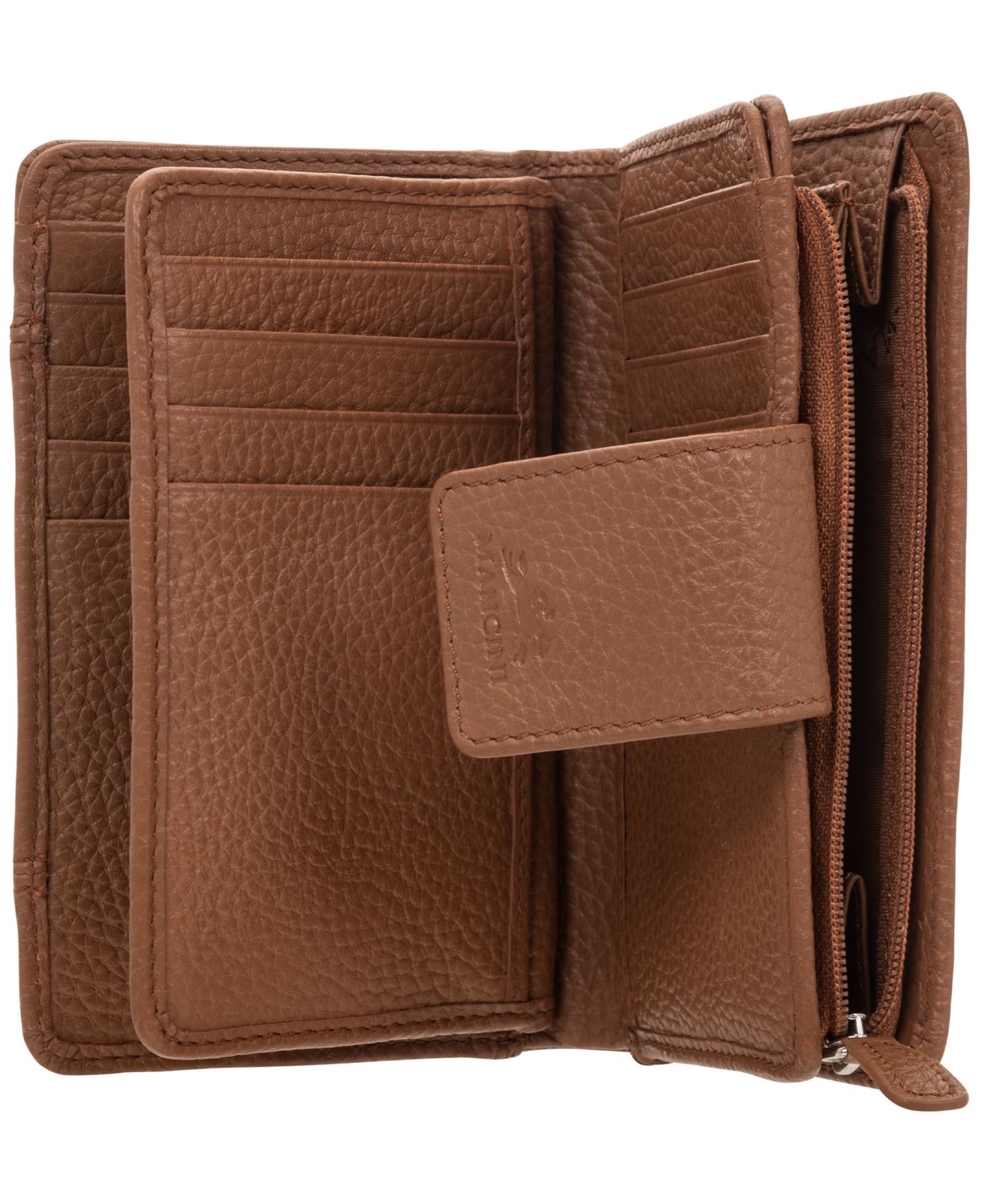 Женский кошелёк Mancini Pebbled Collection RFID Secure Clutch Wallet, цвет: Верблюжий — фото 4