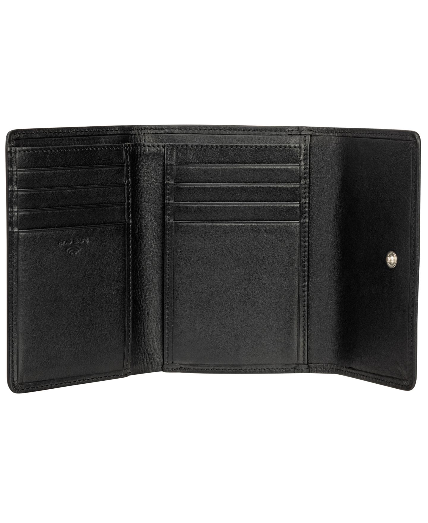 Женский кошелёк Mancini Basket Weave Collection RFID Secure Mini Clutch Wallet, цвет: Чёрный — фото 4