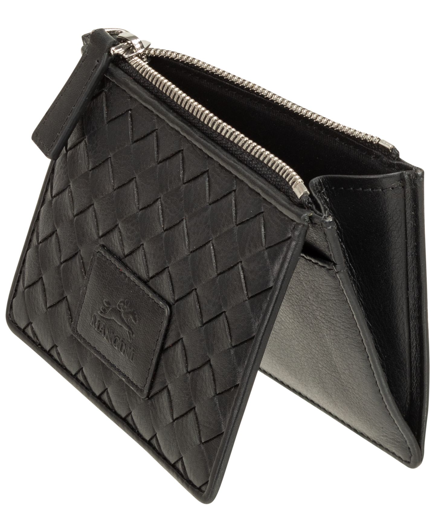 Женская картхолдер-монетница Mancini Basket Weave с RFID-защитой, цвет: Чёрный — фото 5