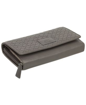 Women's Basket Weave Collection RFID Secure Clutch Wallet